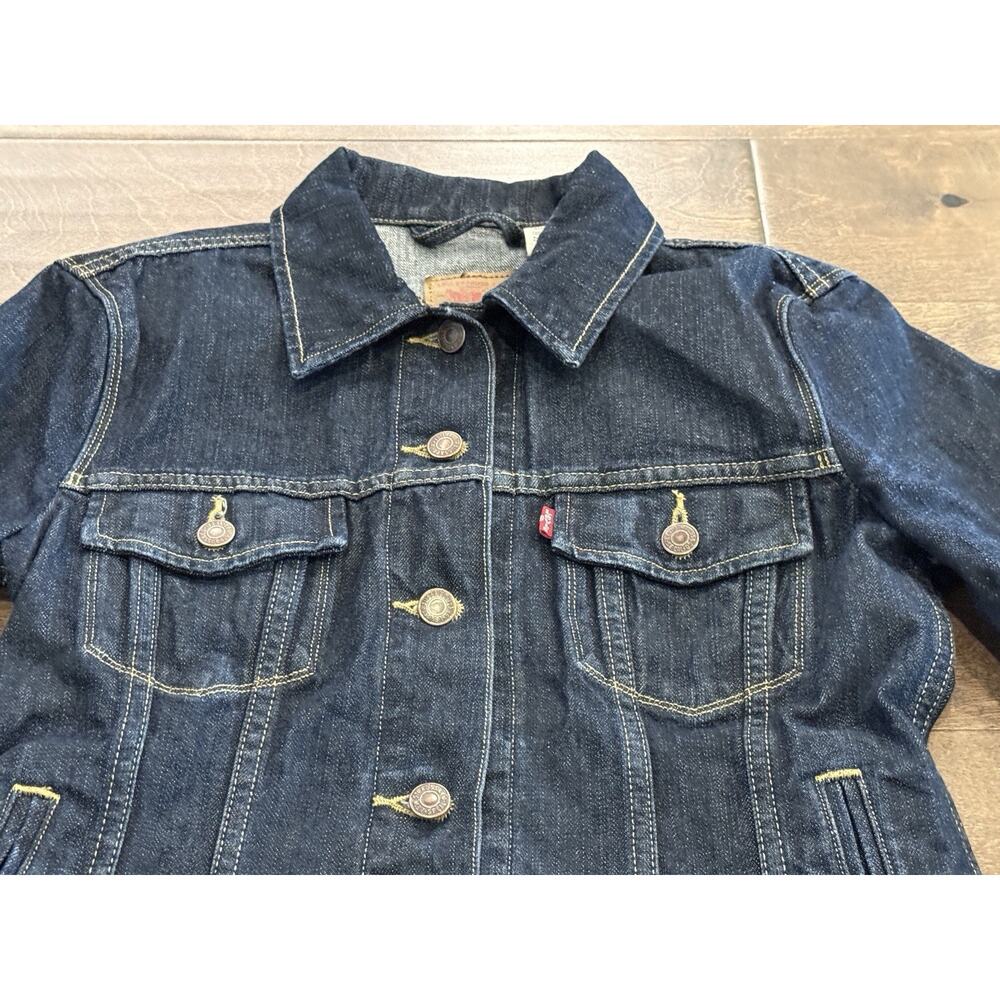Levis Womens Blue Denim 100% CottonButton Up Jean Jacket Size S Small - Picture 4 of 10